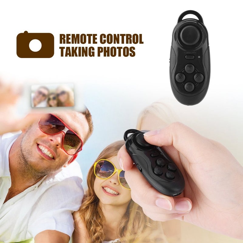 ZERONE Wireless Gamepad Remote Controller - Selfie Camera Shutter, Mouse, 3D VR Glasses Remote Control Compatible With IOS Android PC TV Box (Black) - Image 4